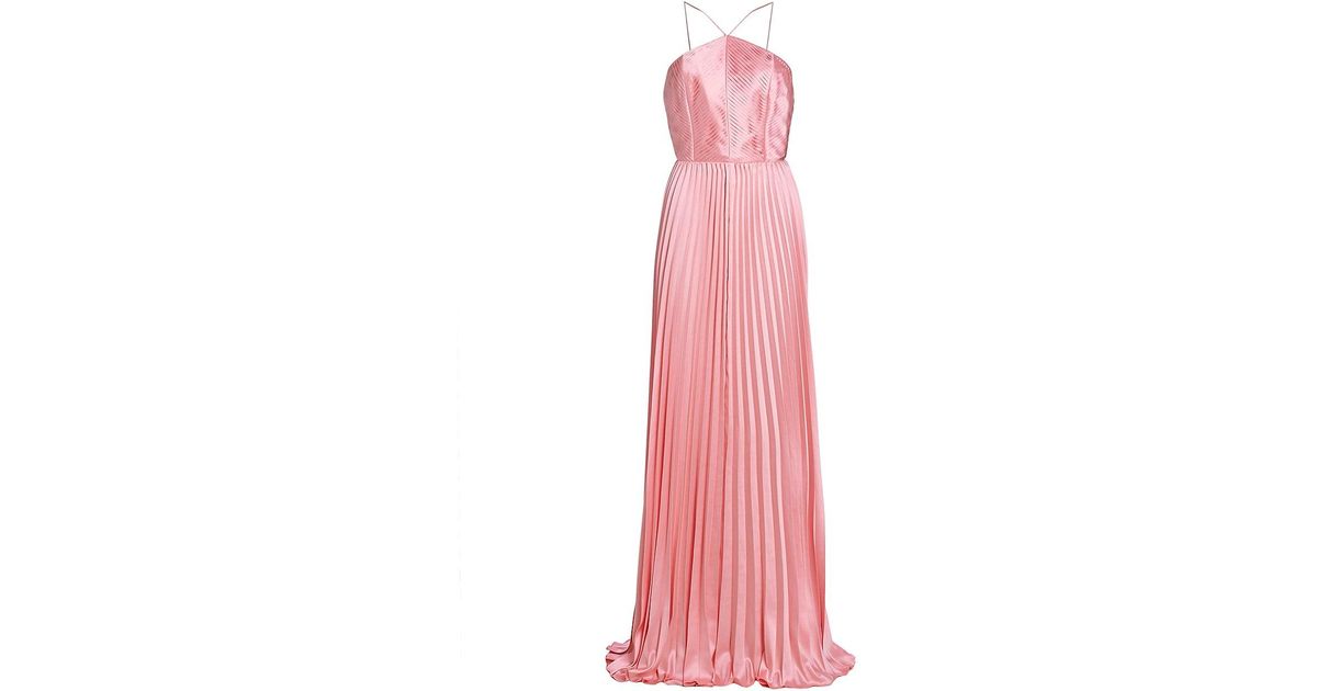 AMUR Kamari Pleated Gown in Pink | Lyst