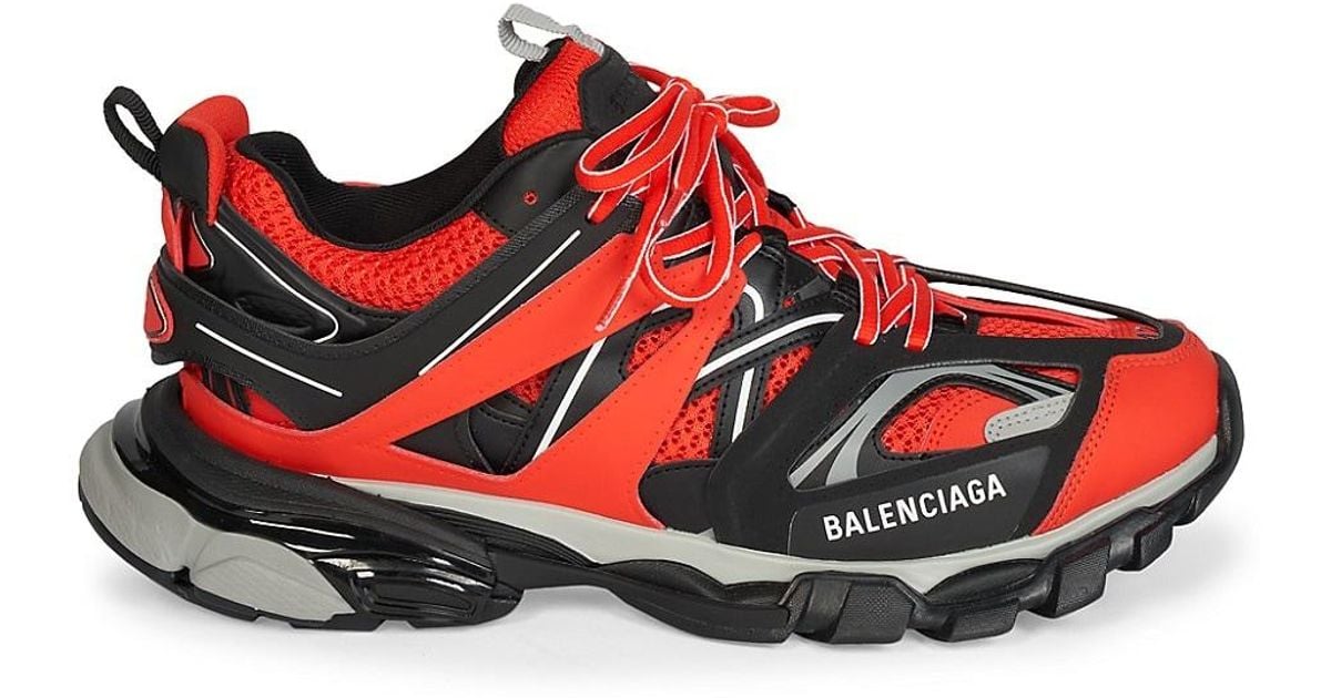 Balenciaga Synthetic Track Sneakers in Red Grey Black (Red) for Men Lyst