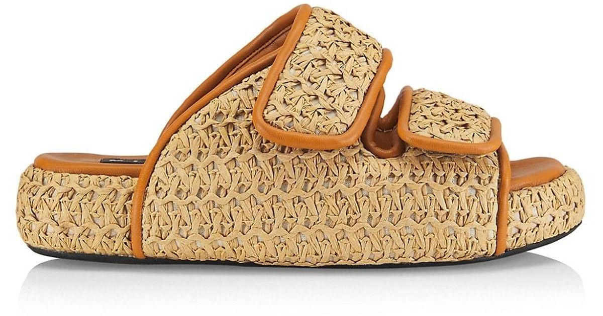 Simon Miller Straw Platform Sandals in Metallic Lyst