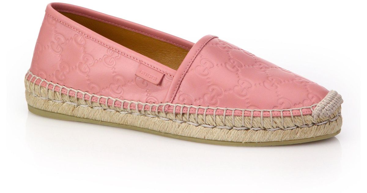 pink leather espadrilles