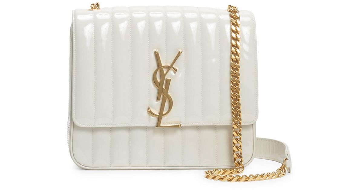 white patent leather bag
