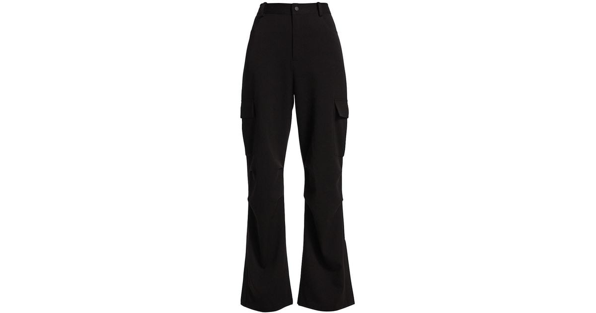 Wayf Muse High-rise Twill Cargo Pants in Black | Lyst