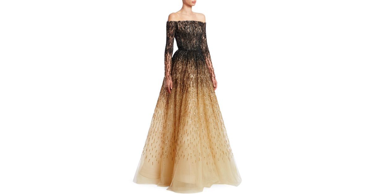 black gold ombre dress