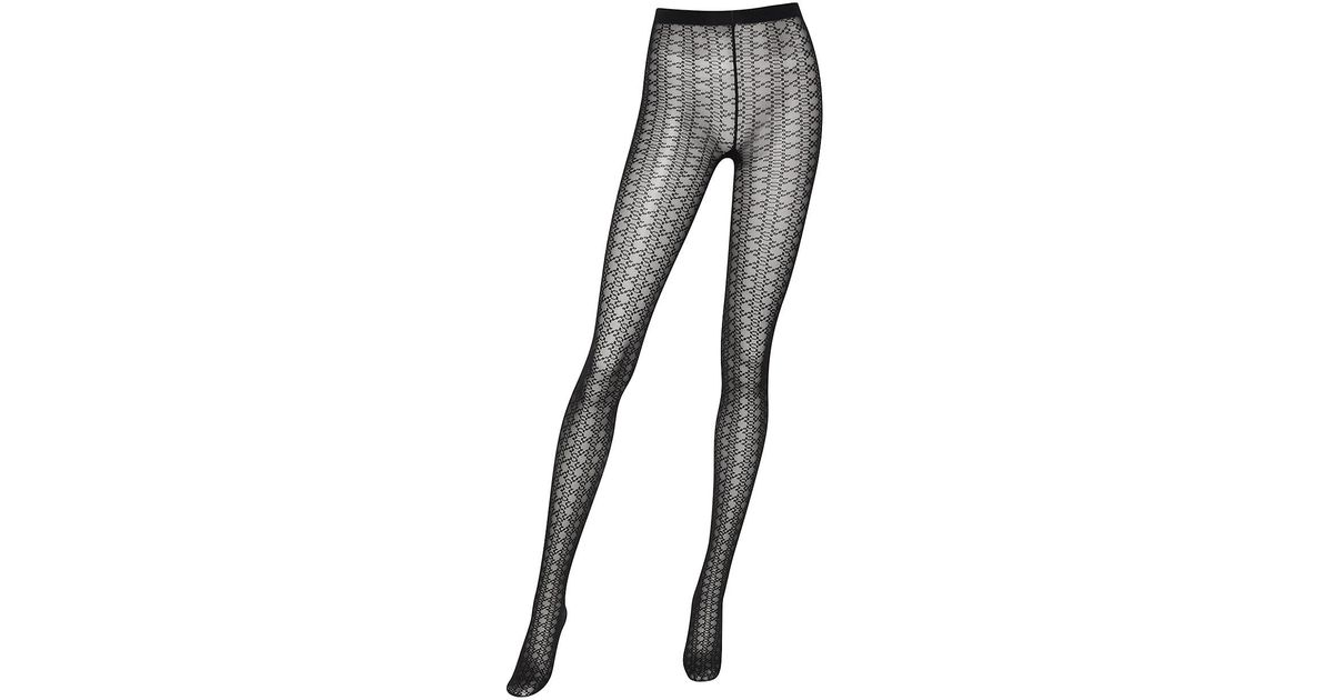 Wolford Simkhai X Sheer Logo Tights in Gray Lyst