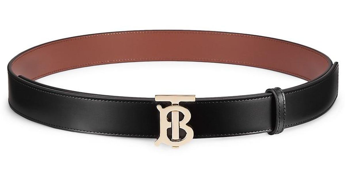 Burberry Reversible Tb Leather Belt in Black (Brown) | Lyst