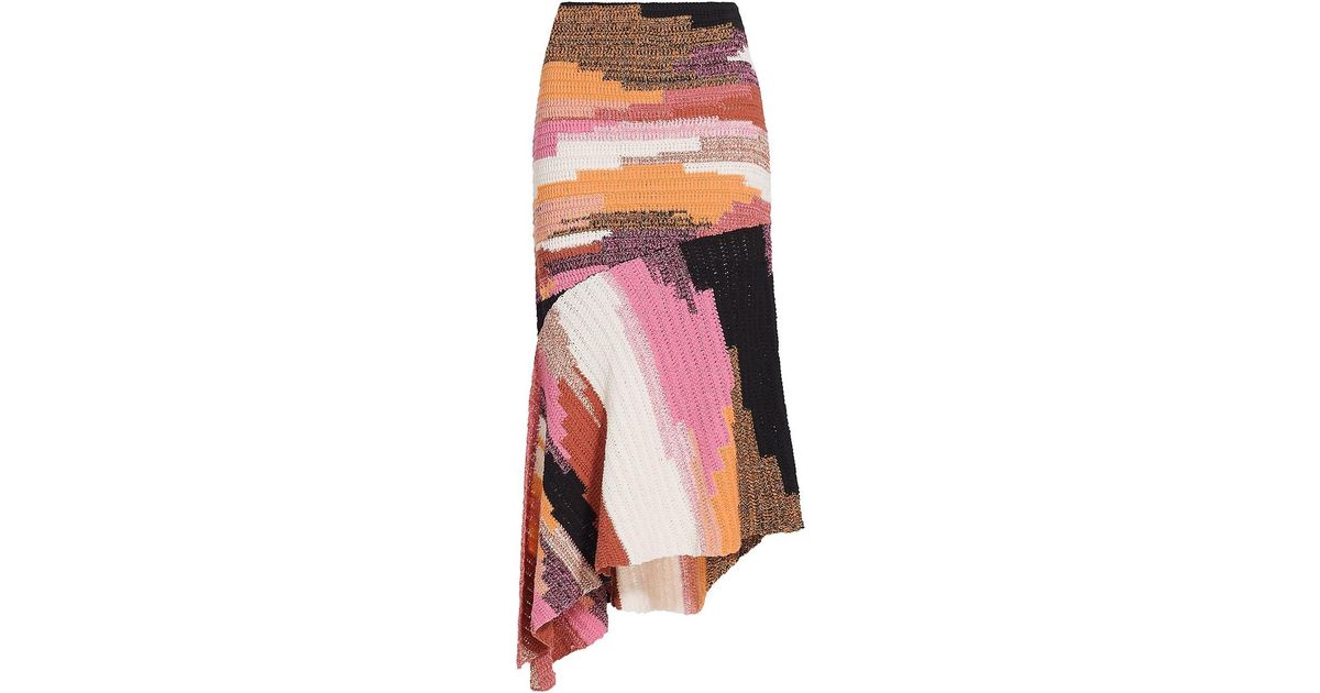 A.L.C. Nova Asymmetric Cotton Knit Midi-skirt in Pink | Lyst