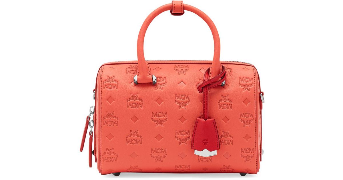 Mcm - Authenticated Boston Handbag - Leather Orange for Women, Very Good Condition