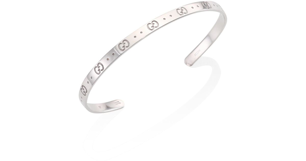 gucci white gold bangle