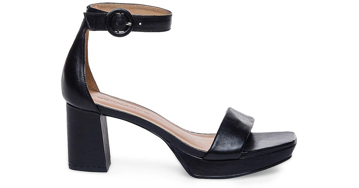 Bernardo Carla Leather Platform Sandals in Black | Lyst