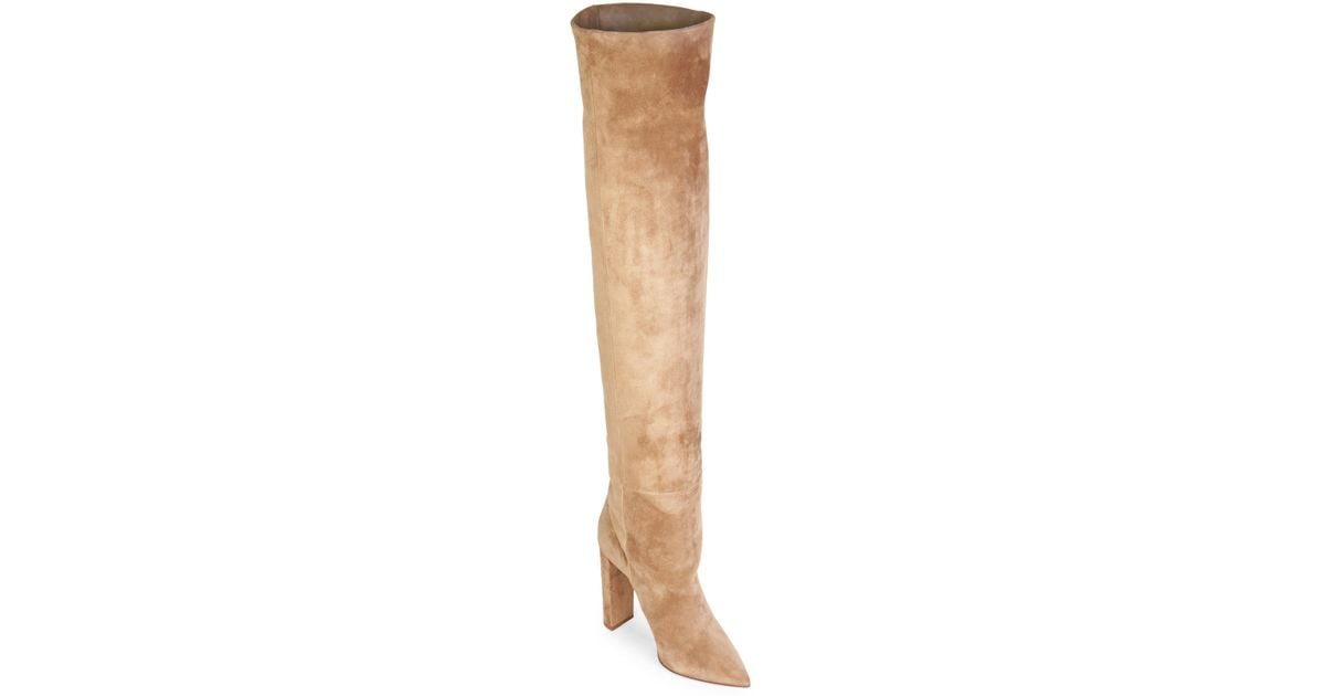 saint laurent over the knee suede boots