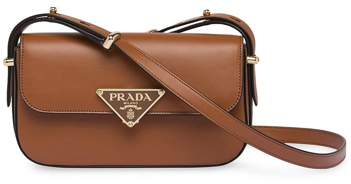 Prada Leather Shoulder Bag in Brown Lyst