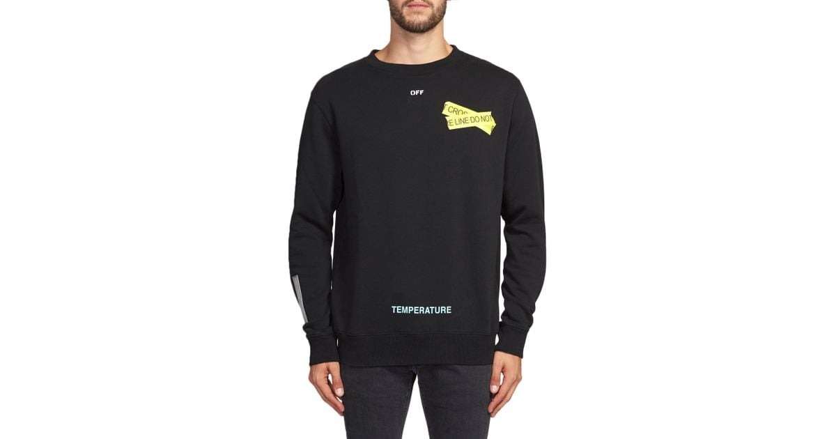 off white fire tape sweatshirt