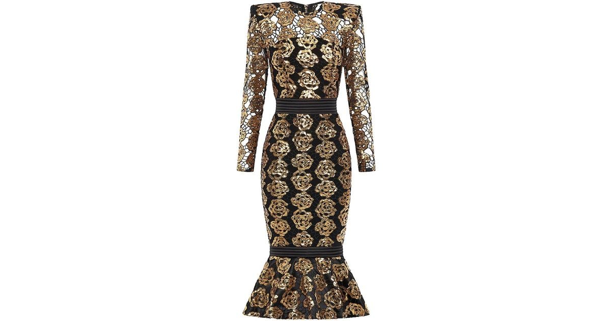 Zhivago Mokai Sequin-embroidered Lace Dress in Metallic | Lyst