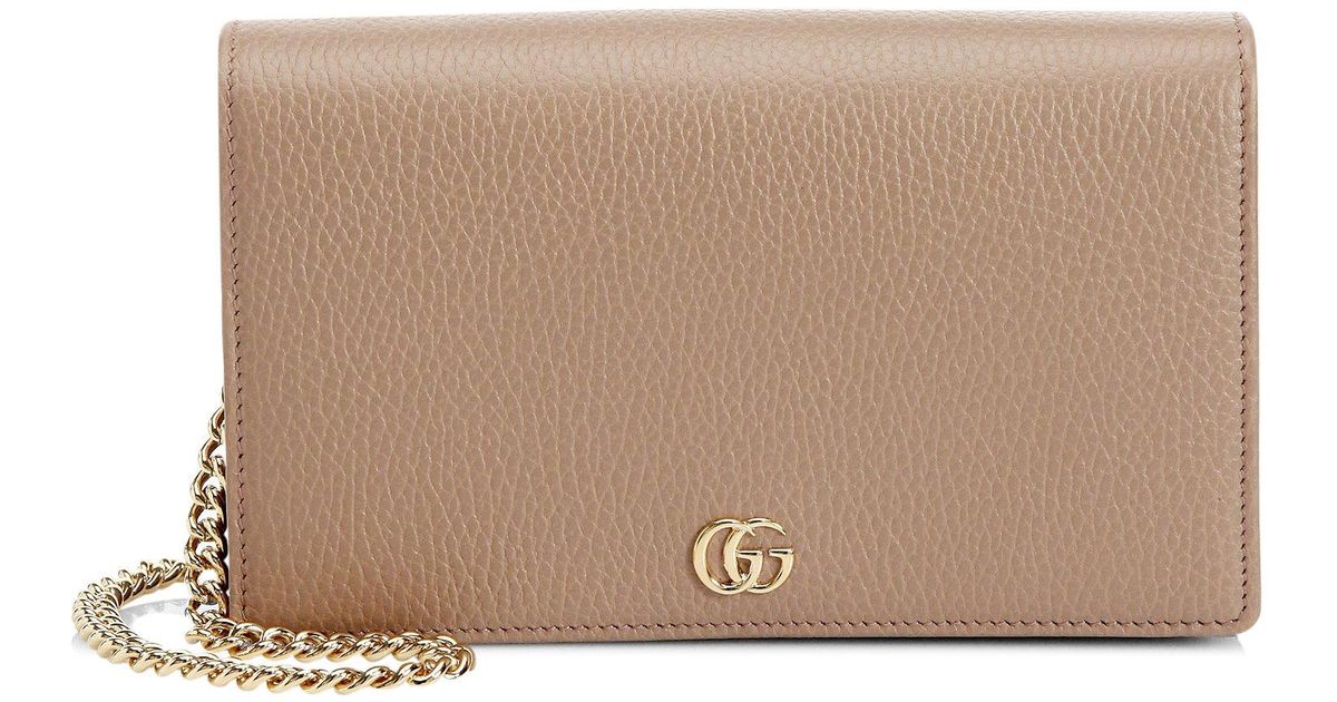 petite marmont leather wallet on a chain