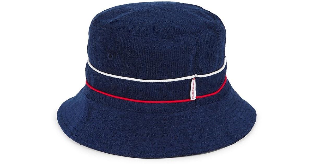 Orlebar Brown Cotton Blantyre Piping Bucket Hat in Navy (Blue) for Men ...