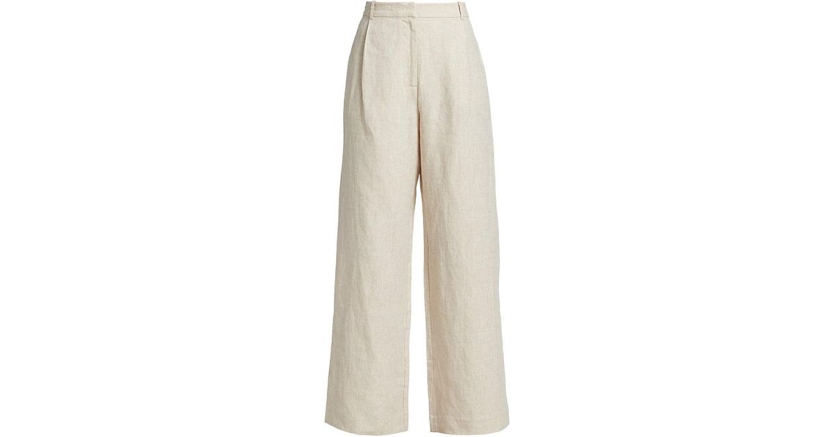 Wayf Linen Palazzo Pants in Natural | Lyst