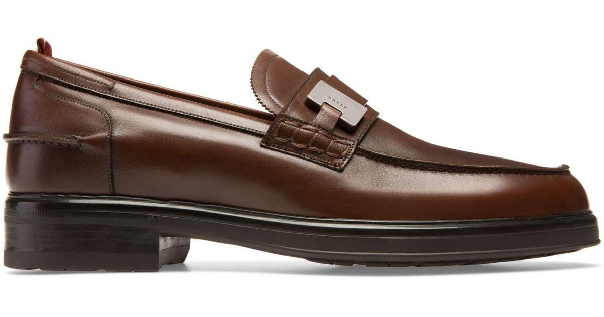 bally moe leather loafers