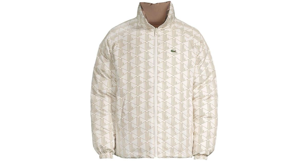 Lacoste Synthetic Water-repellent Reversible Jacket in White for Men | Lyst