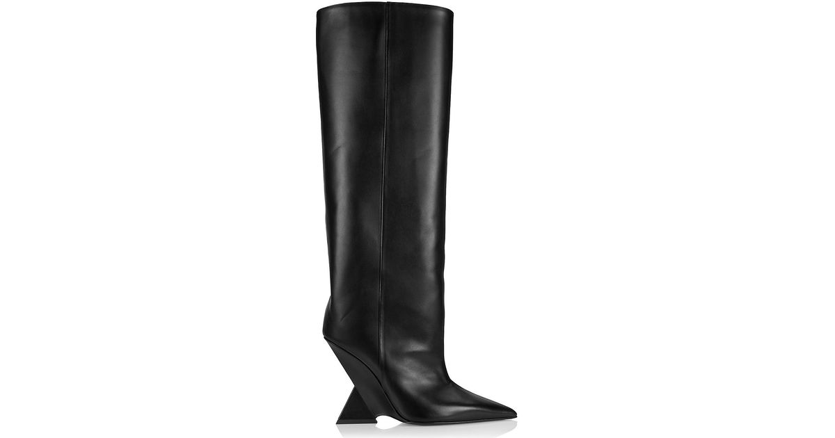 The Attico Cheope 105mm Leather Knee-high Boots in Black | Lyst