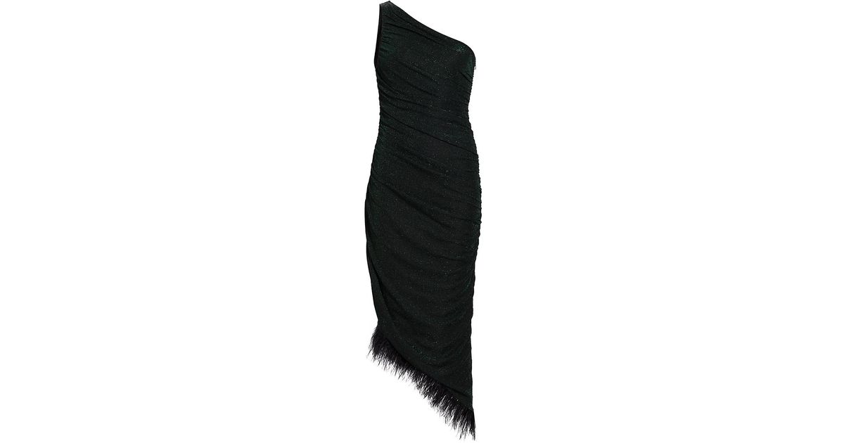 Saylor Hilaria Feather Rib-knit Midi-dress in Black | Lyst