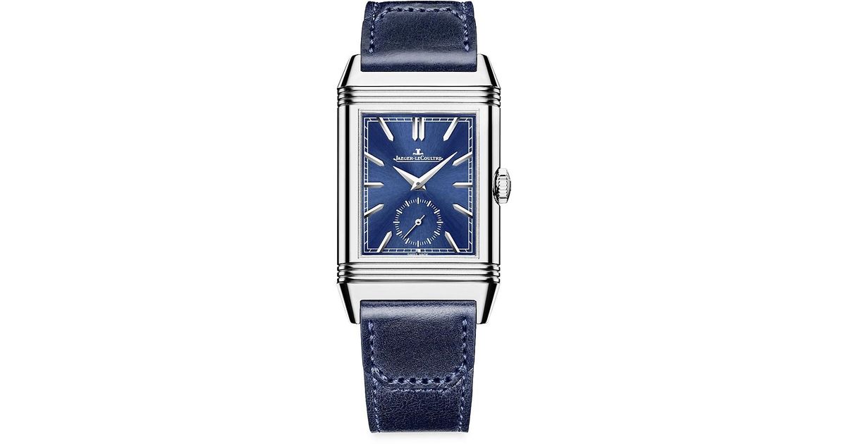 Jaegerlecoultre Reverso Tribute Stainless Steel & Leather Strap Watch