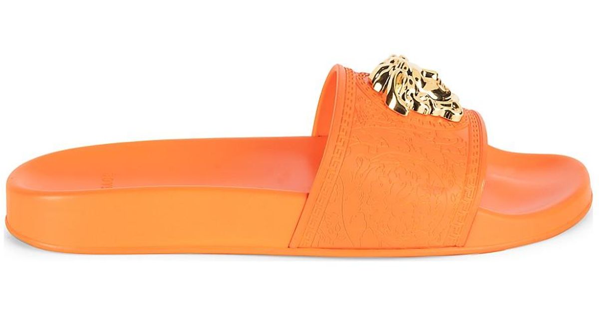 orange versace slides