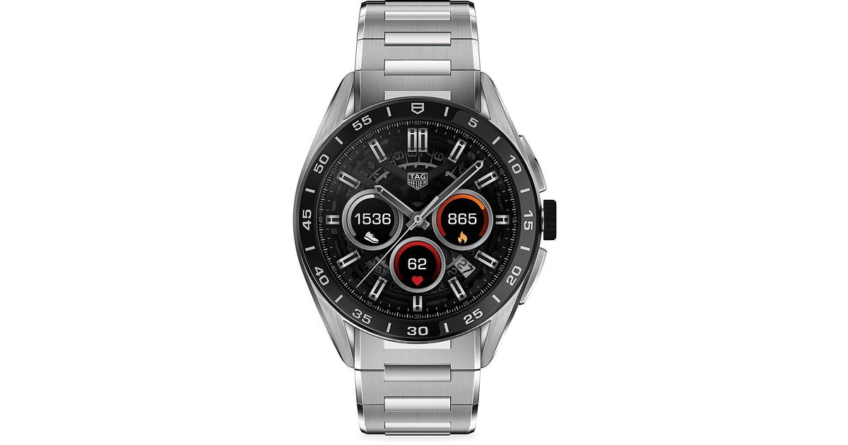 Tag Heuer Connected Calibre E4 Stainless Steel Smart Watch/45mm in Black | Lyst
