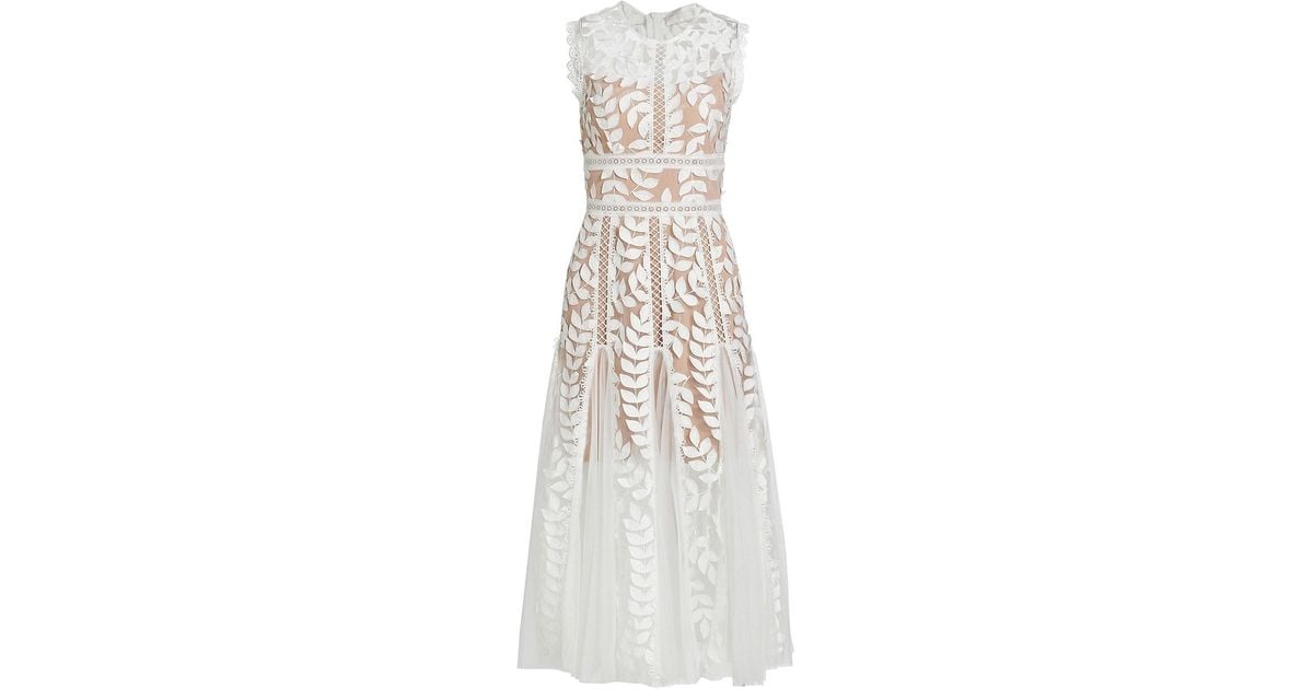 Bronx and Banco Bridal Saba Guipure Lace Midi-dress in White | Lyst