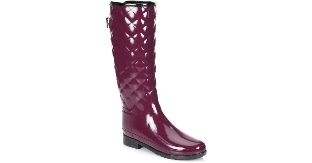 Refined Gloss Quilted Tall Rain Boots 