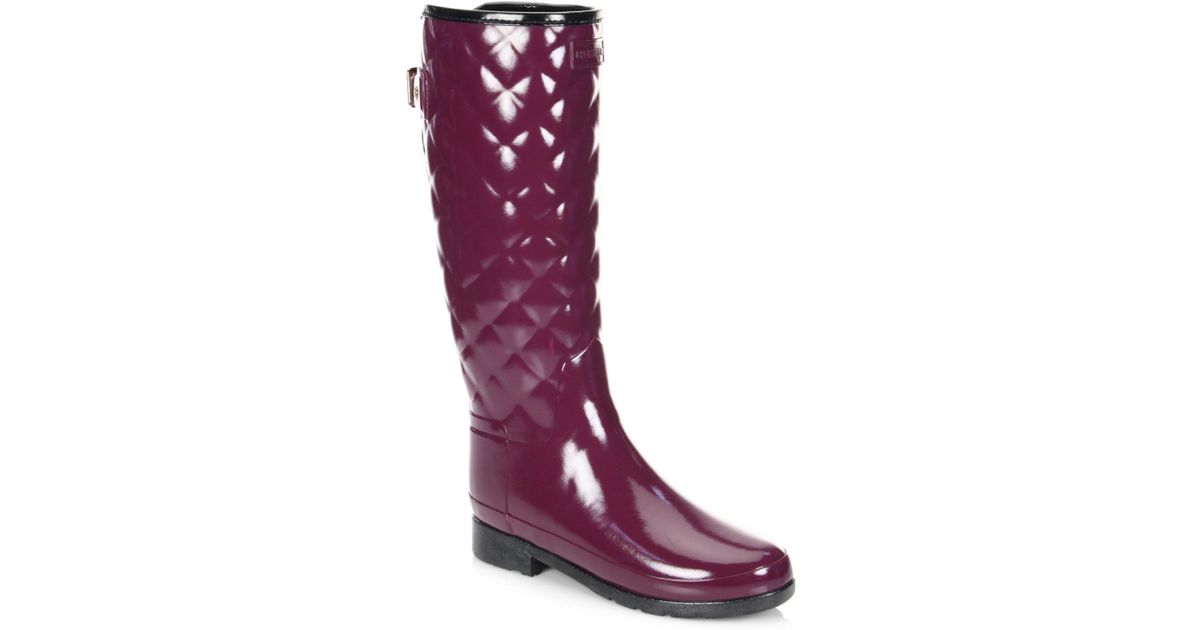 hunter gloss quilted boots