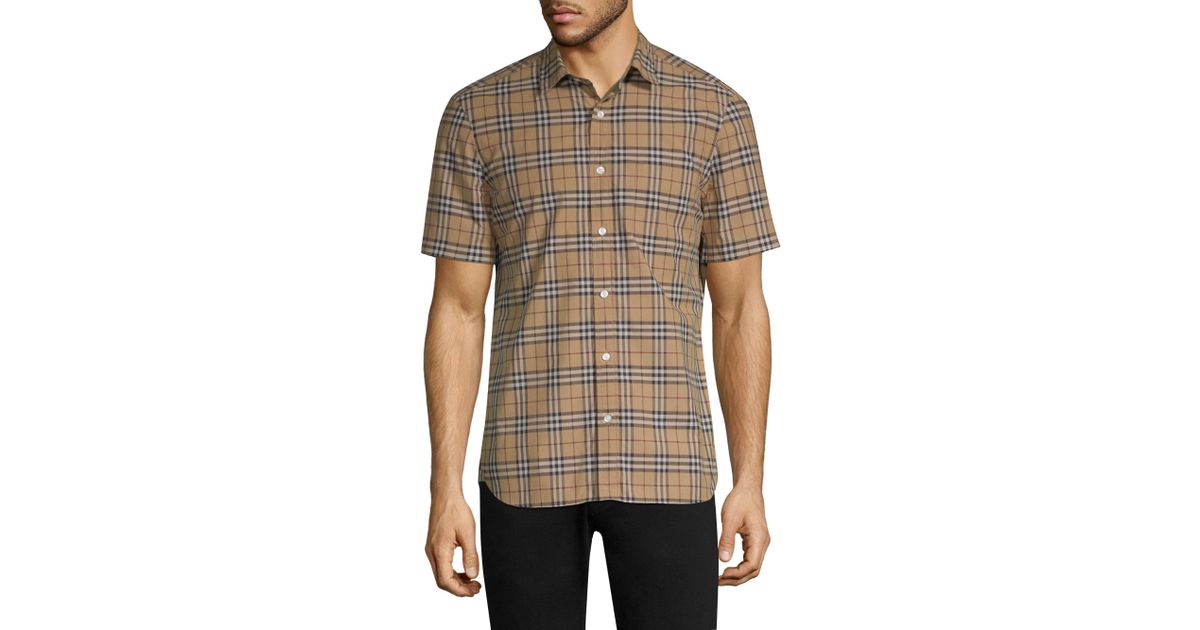 burberry short sleeve button down shirt