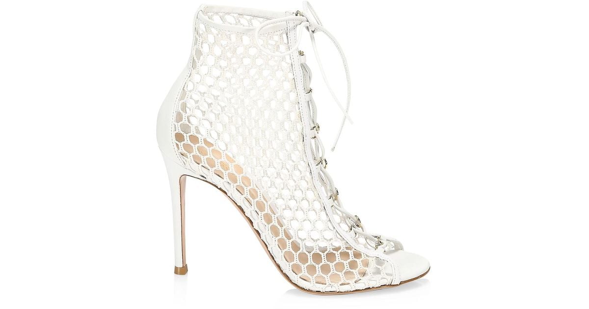 white mesh booties