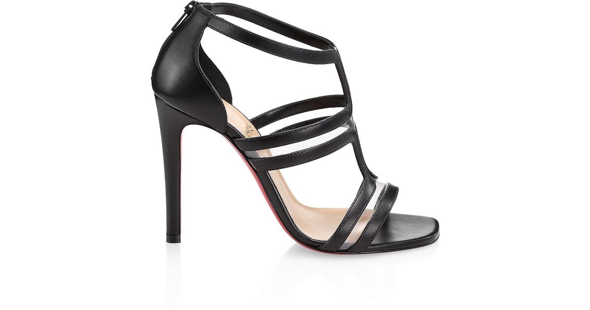 christian louboutin tarlatarte pvc & leather sandals