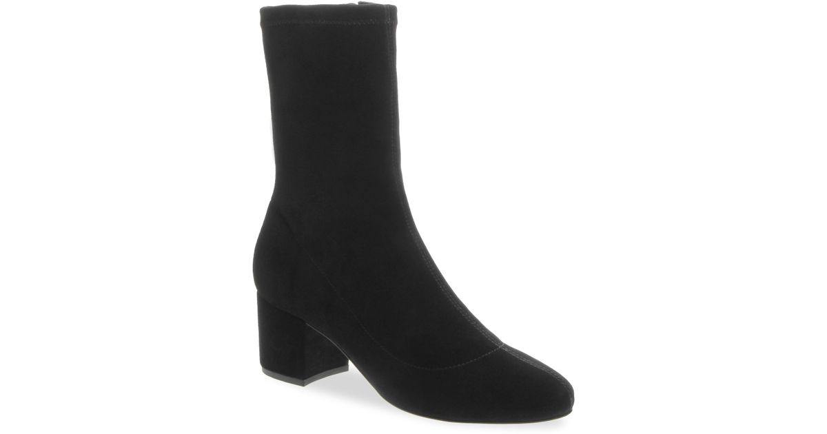 Stretch Suede Ankle Boots 