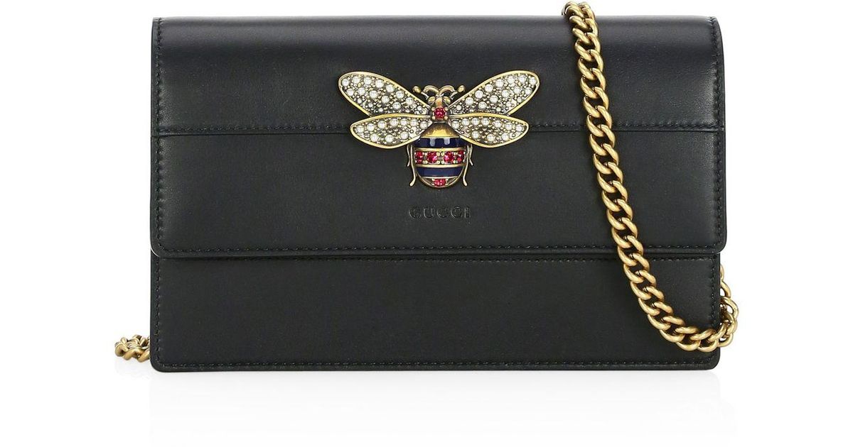 Gucci Queen Margaret Leather Bee Wallet 