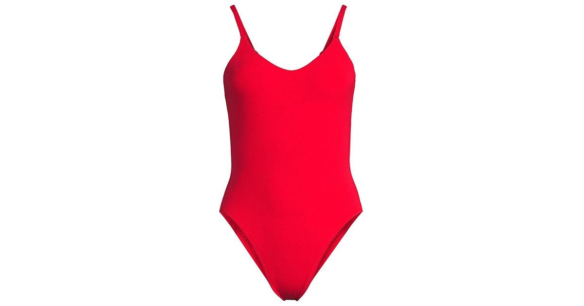 Robin Piccone Ava Scoop-back One-piece Swimsuit in Red | Lyst