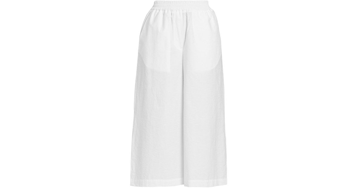 Loewe X Paula's Ibiza Cropped Elasticized Pants in White | Lyst
