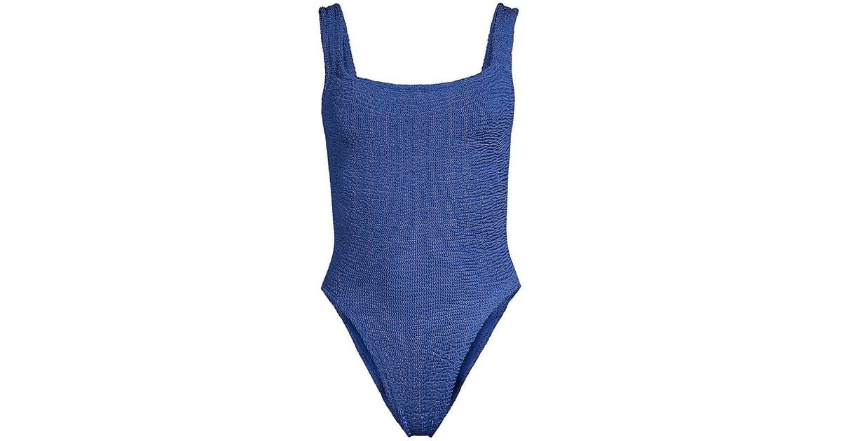 Hunza G Synthetic Crinkle Onepiece Swimsuit in Denim (Blue) Lyst