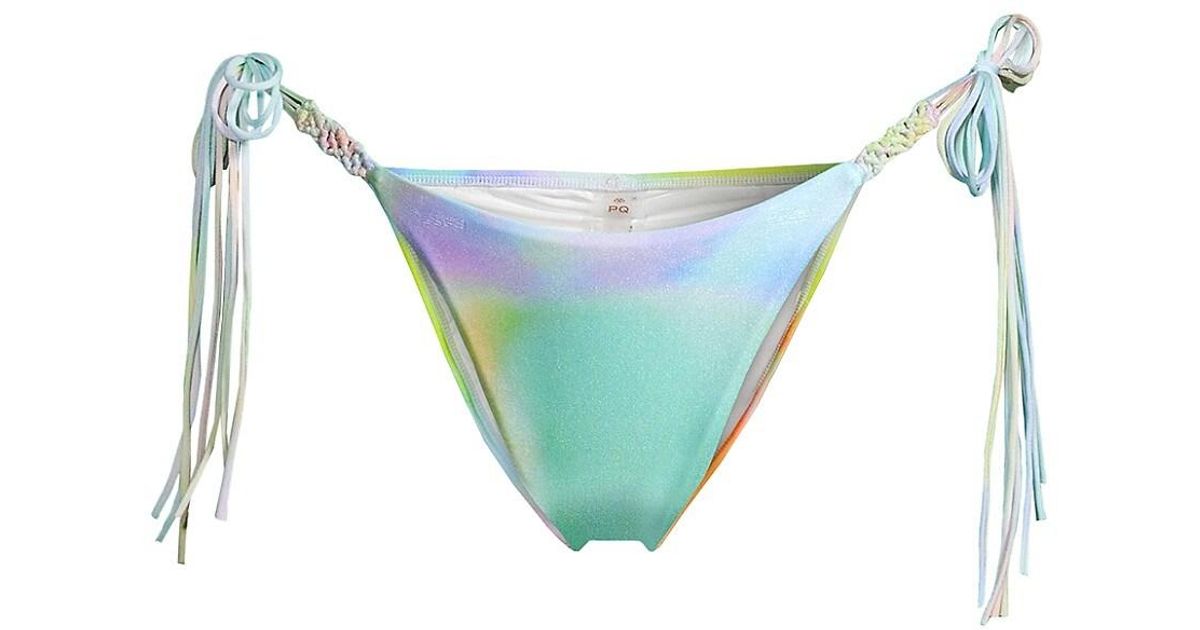 PQ Swim Mila Tiedye String Bikini Bottoms in Blue Lyst