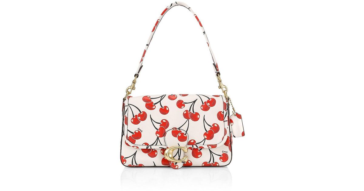 COACH Soft Tabby Cherryprint Leather Shoulder Bag Lyst