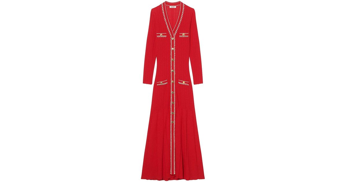 Sandro Esmeralda Knit Midi Dress in Red | Lyst