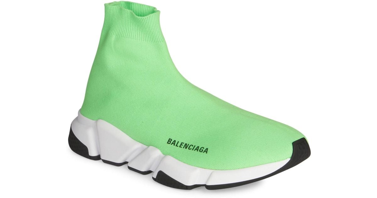 Ofre legemliggøre Bortset Balenciaga Speed Trainer Sock Sneakers in Green for Men | Lyst