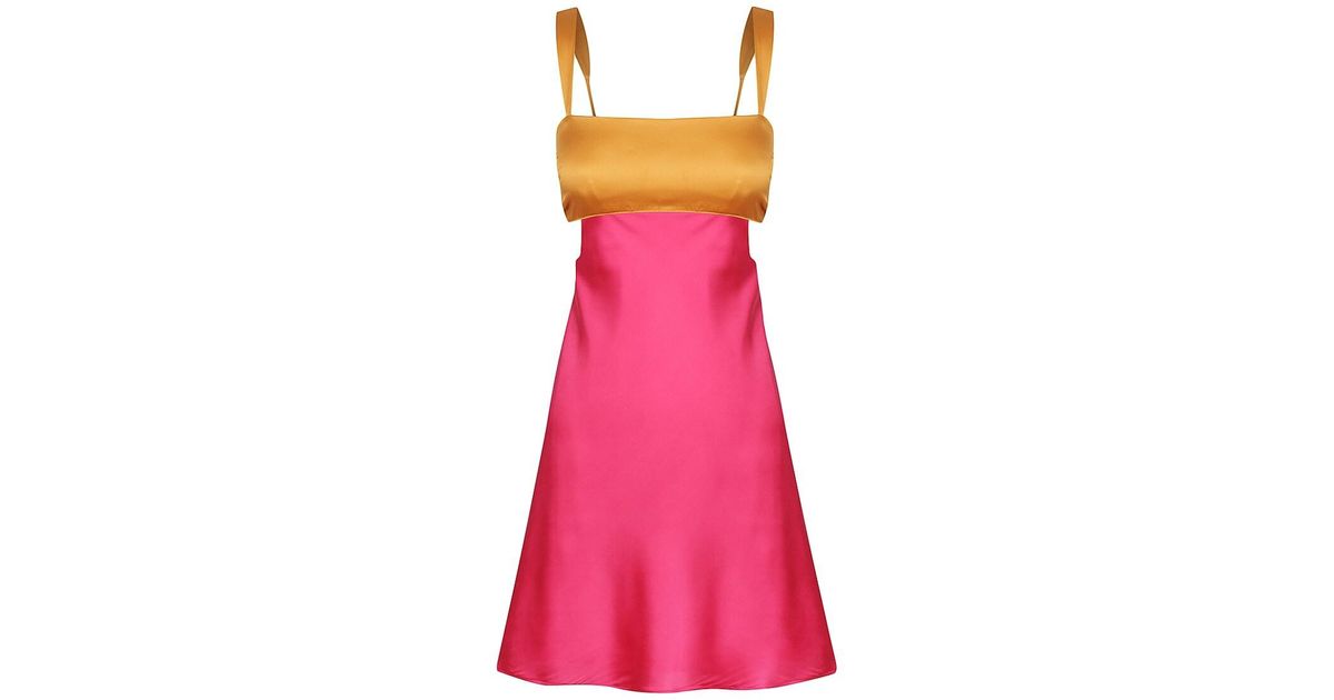 Hansen & Gretel Honeydew Two-tone Minidress in Pink | Lyst