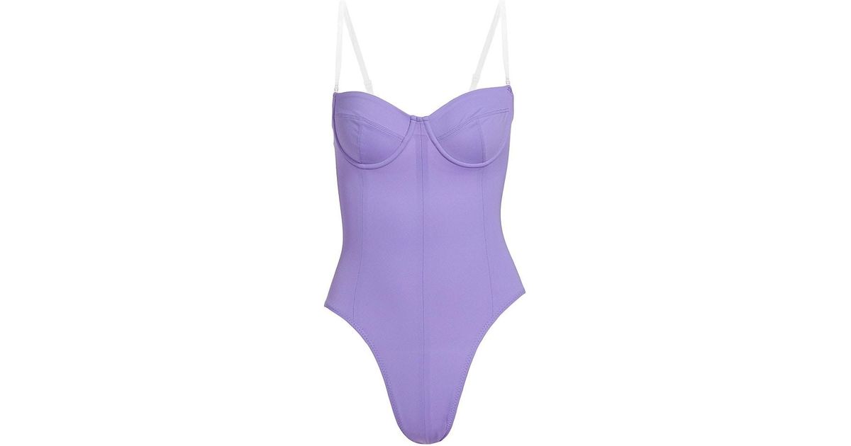Norma Kamali Mio Corset One-piece Swimsuit in Purple | Lyst