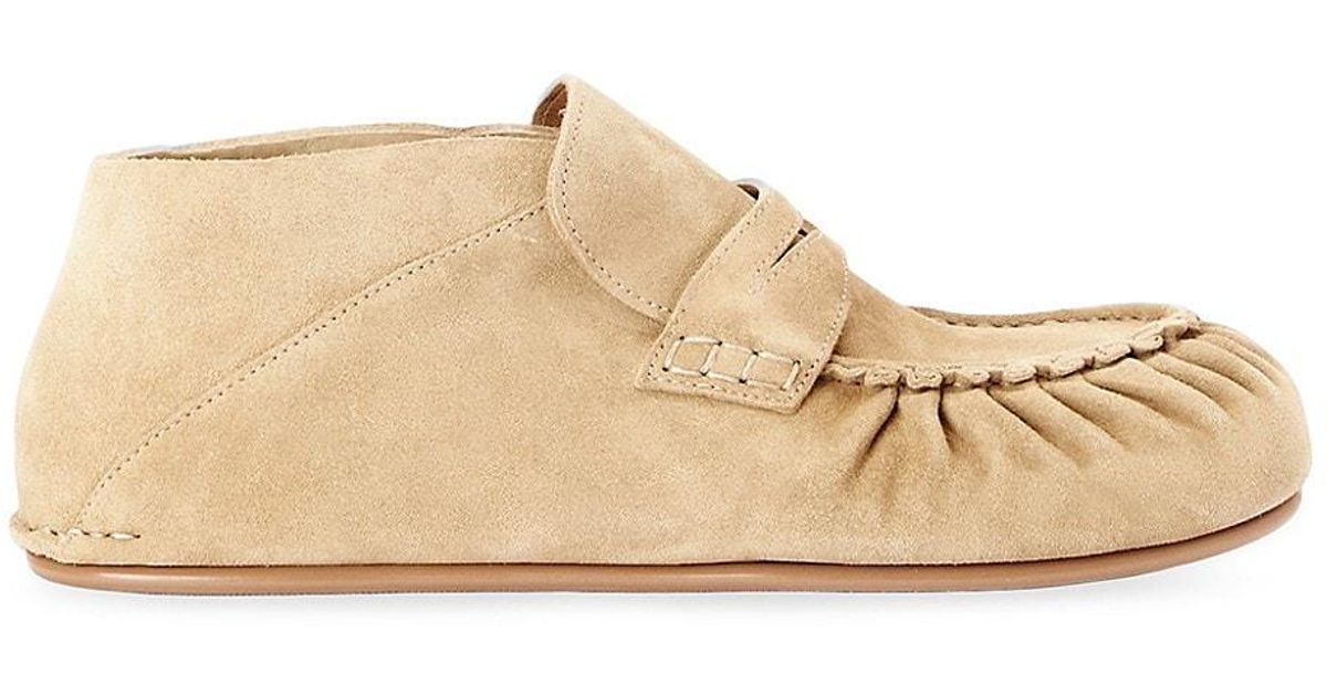 Loewe Paulas Leather Loafers in Gold (Metallic) for Men Lyst