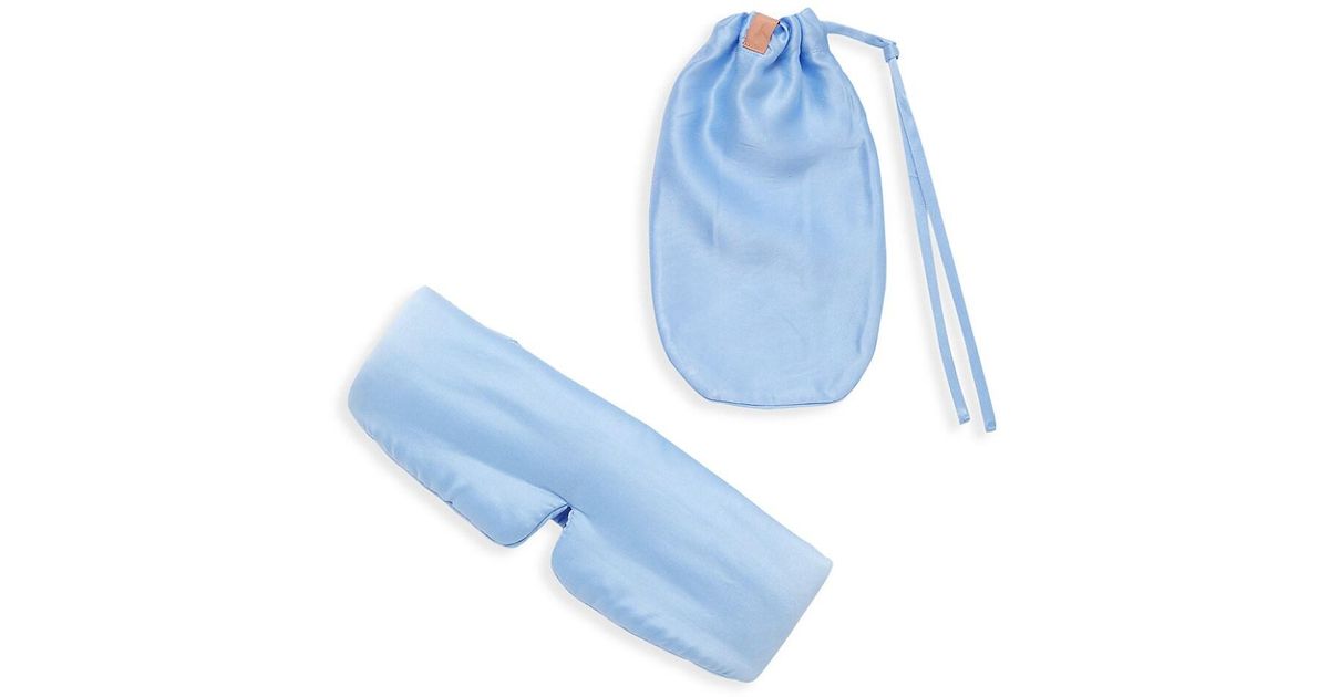 Lunya Elasticized Silk Sleep Mask in Blue Lyst