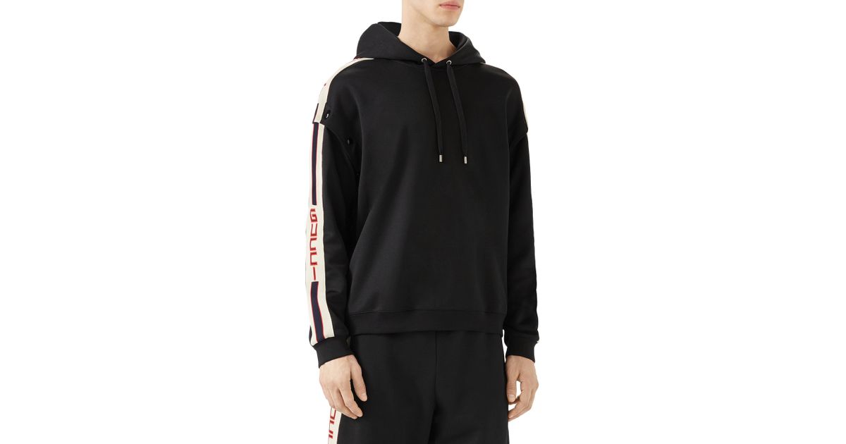 technical jersey hooded sweatshirt