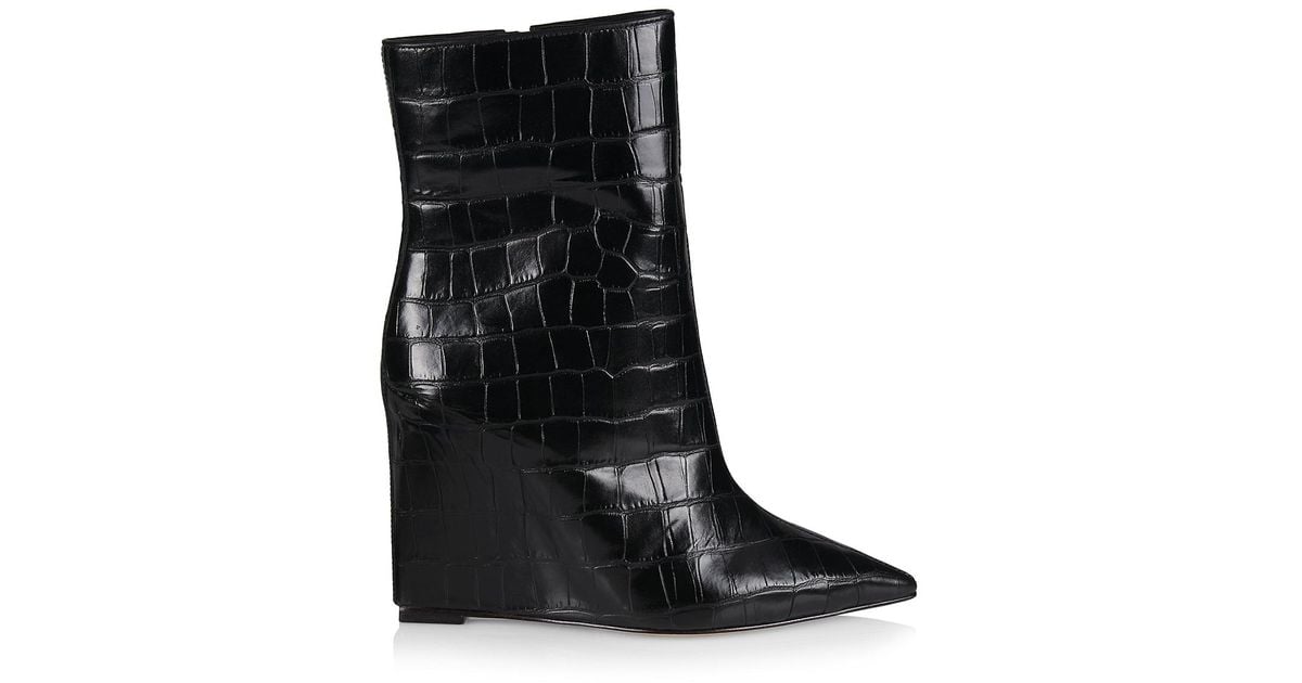 Schutz Leather Asya Wedge Booties in 