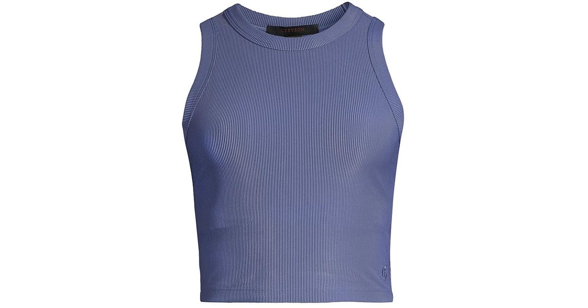 Greyson Cleo Rib-knit Crop Top in Blue | Lyst