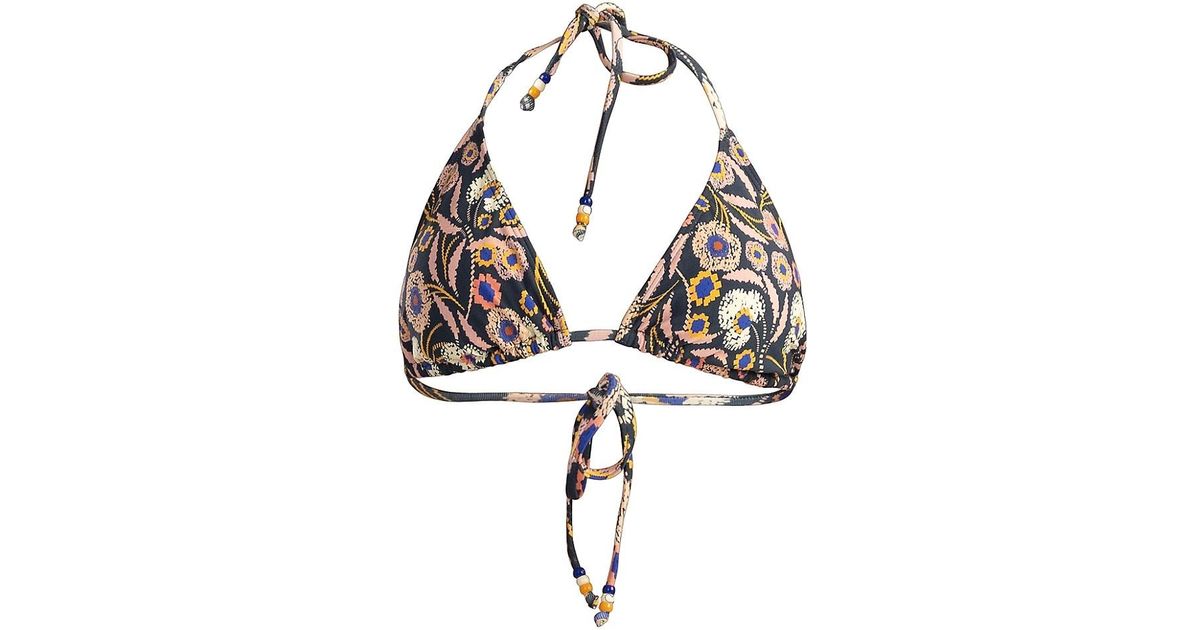 Shoshanna Floral Triangle Bikini Top | Lyst